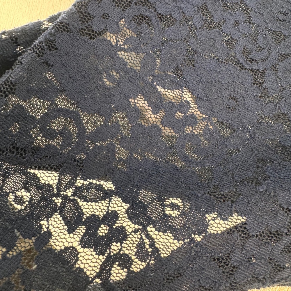 Abercrombie & Fitch Navy Blue Lace Back Long Sleeve Henley Top Small S - Picture 7 of 8